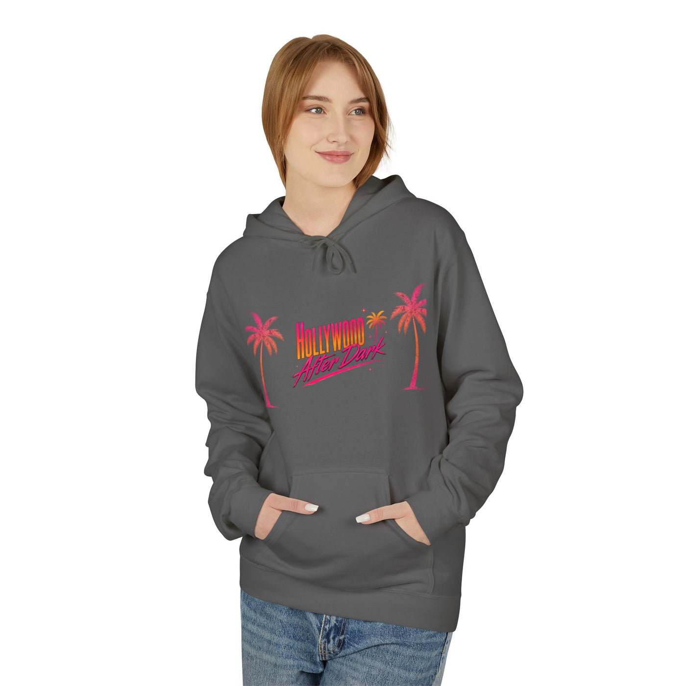 Hollywood Nights Hoodie — Retro Palm Sunset Graphic Hoodie