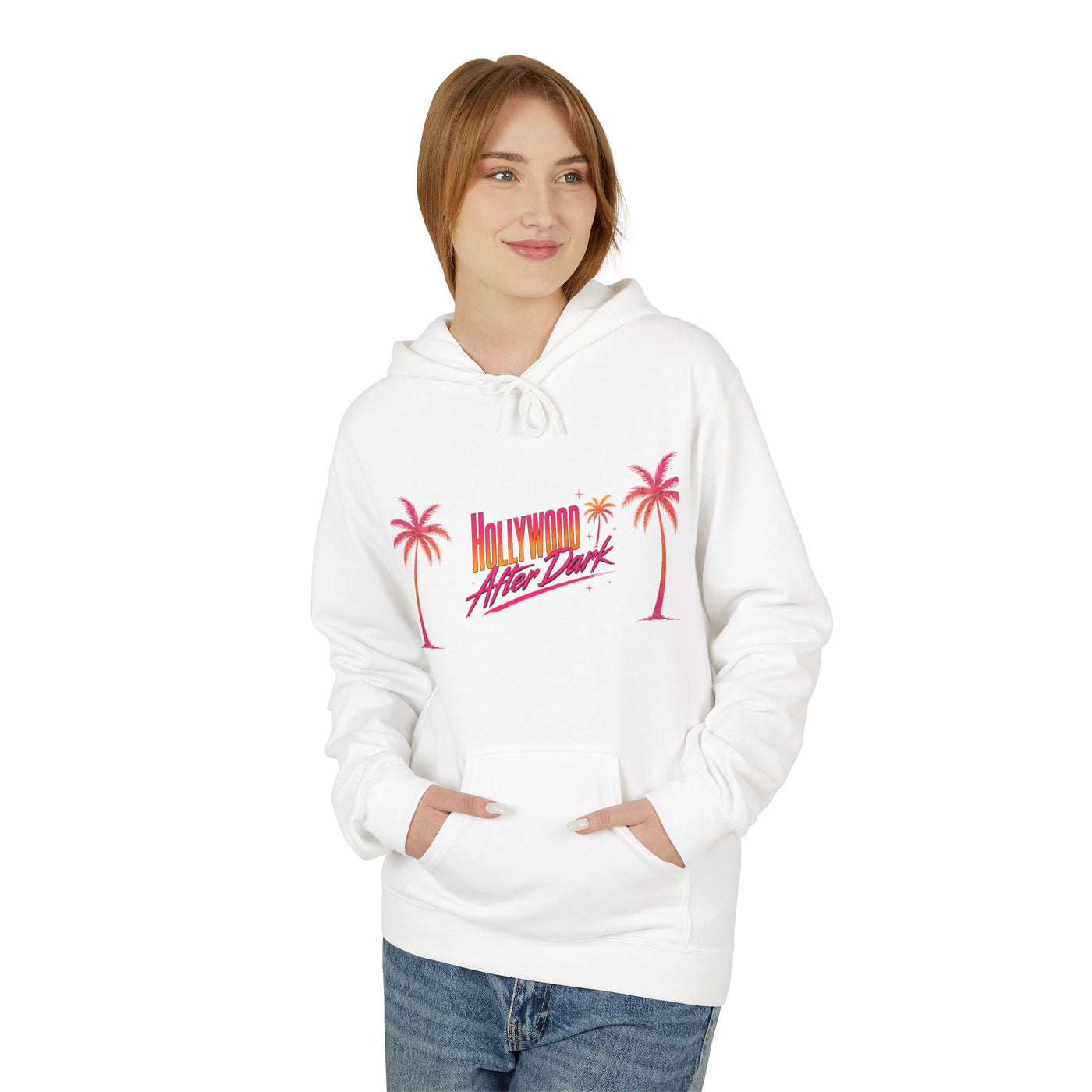 Hollywood Nights Hoodie — Retro Palm Sunset Graphic Hoodie