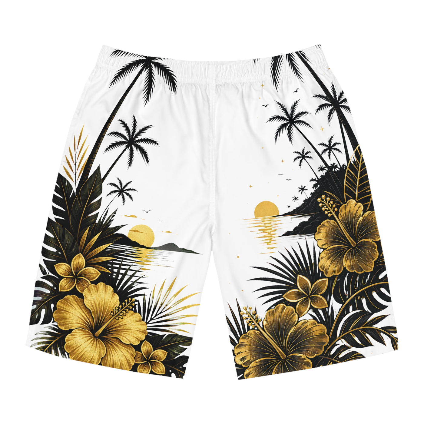 Black Gold Tropical Swim Shorts