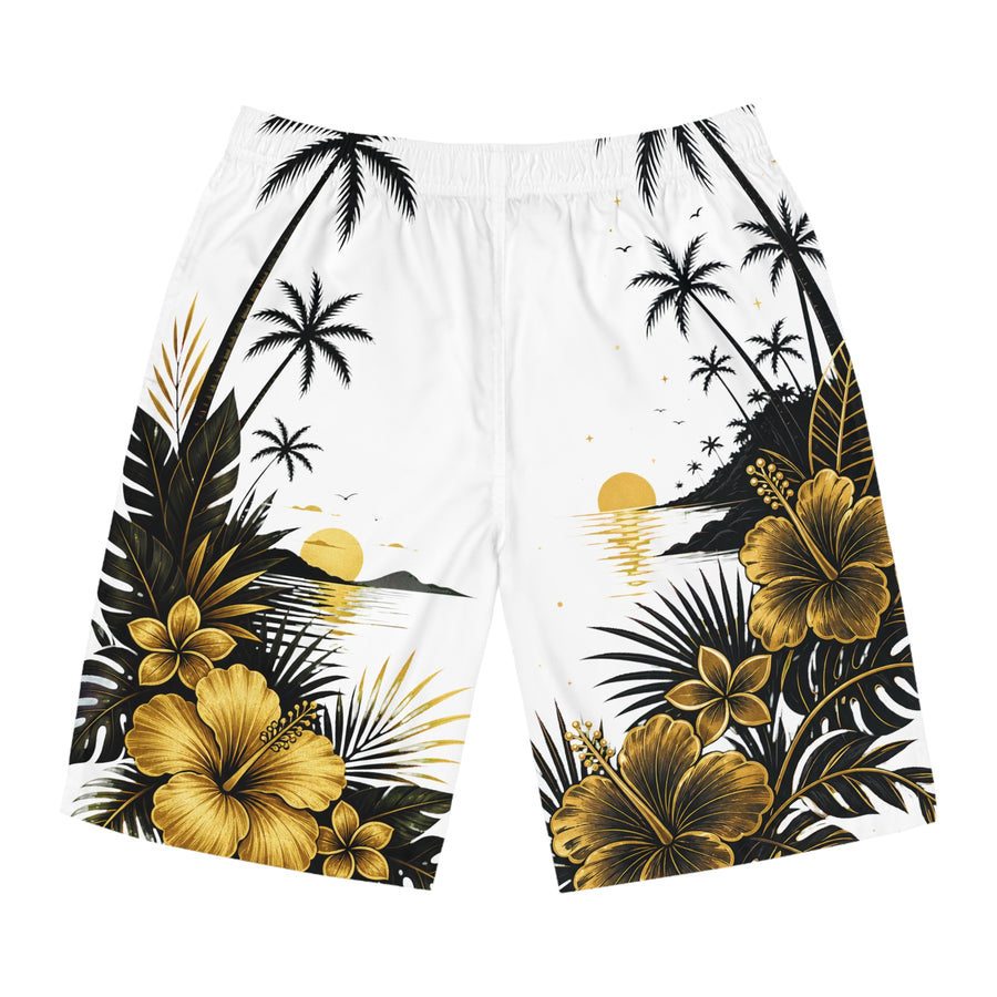 Black Gold Tropical Swim Shorts
