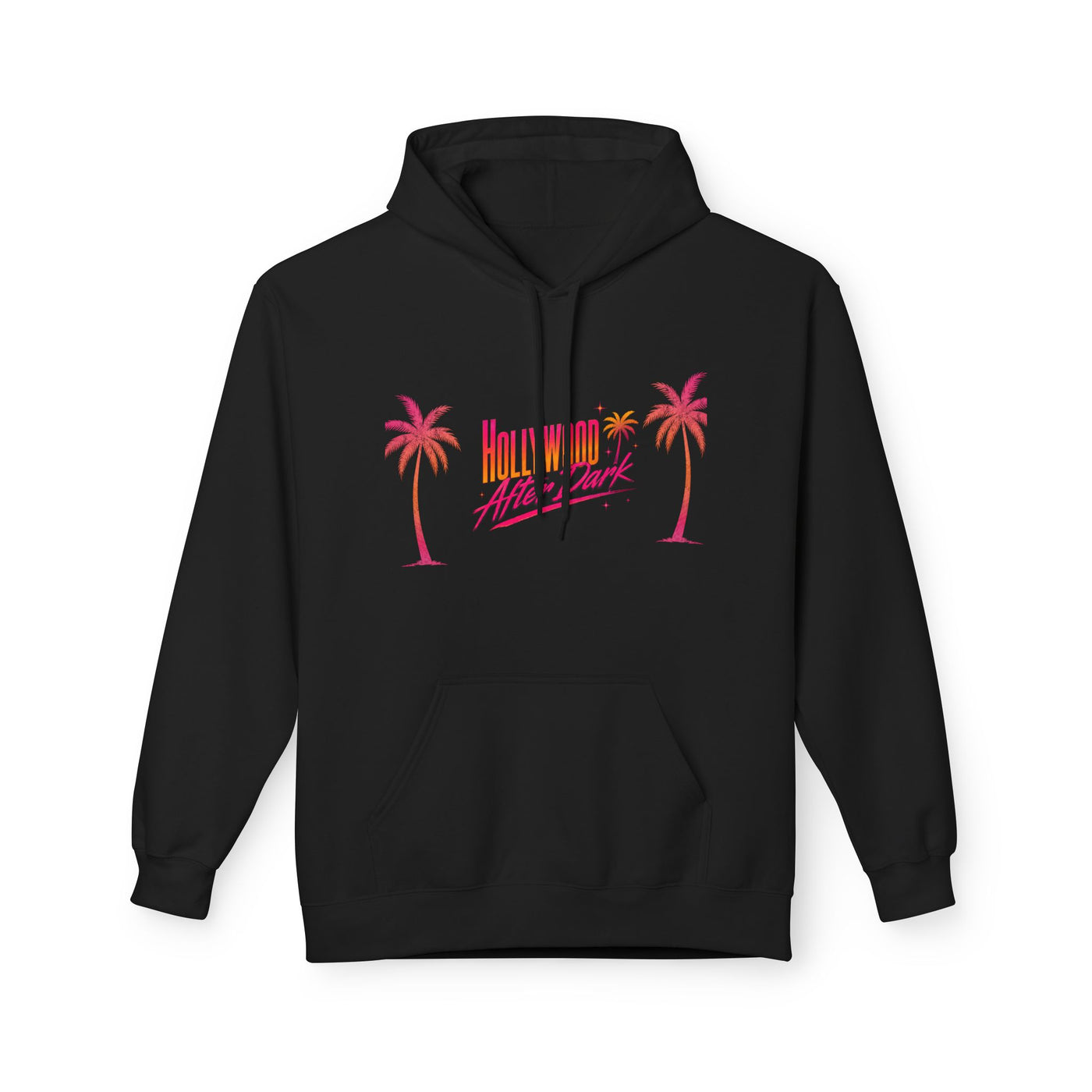 Hollywood Nights Hoodie — Retro Palm Sunset Graphic Hoodie