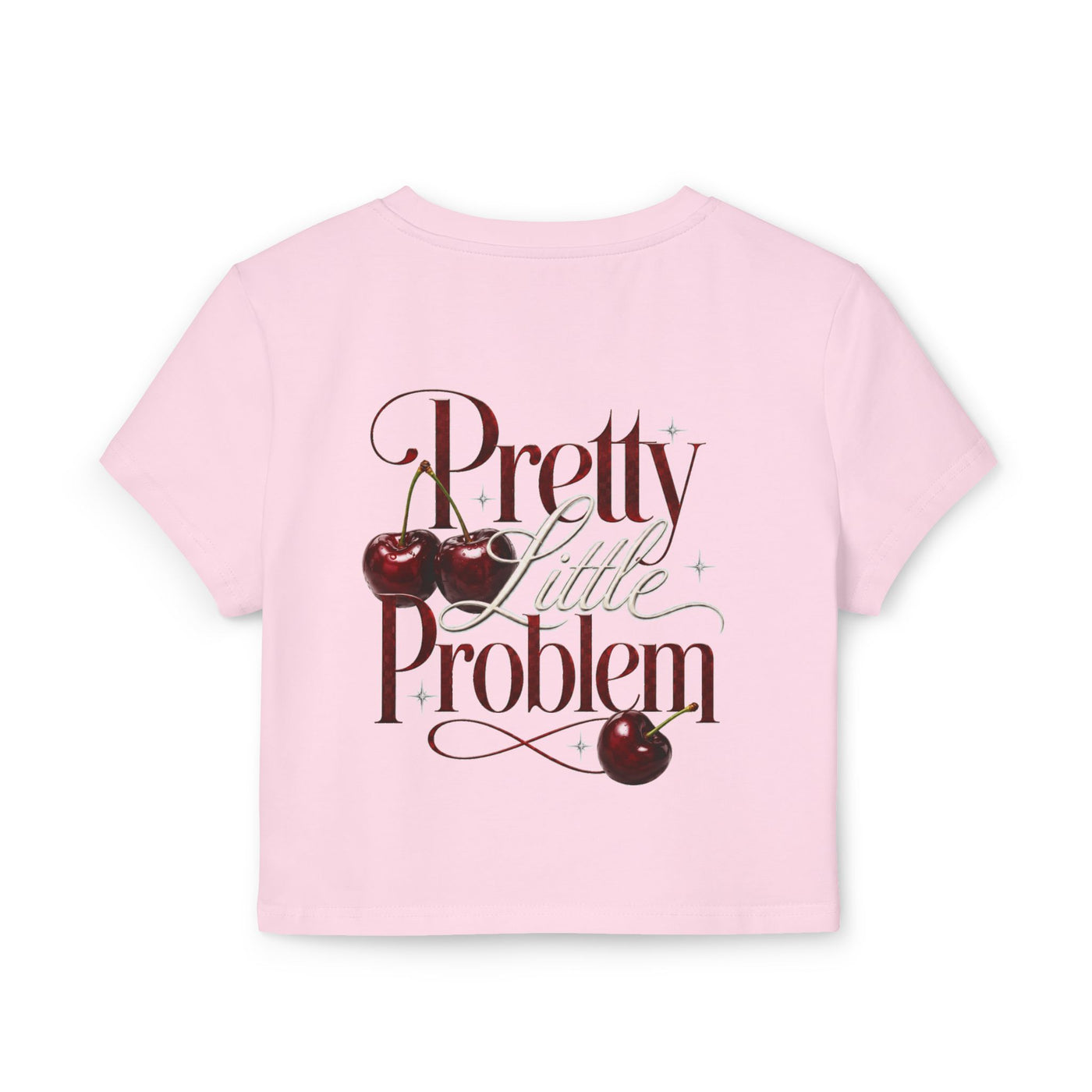 Cherry Rebel Crop Tee — “Pretty Little Problem” Graphic Women's Baby Tee