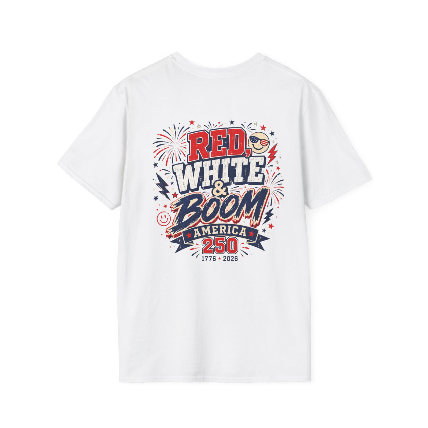America 250 T-Shirt – 1776–2026 White & Boom Anniversary Tee