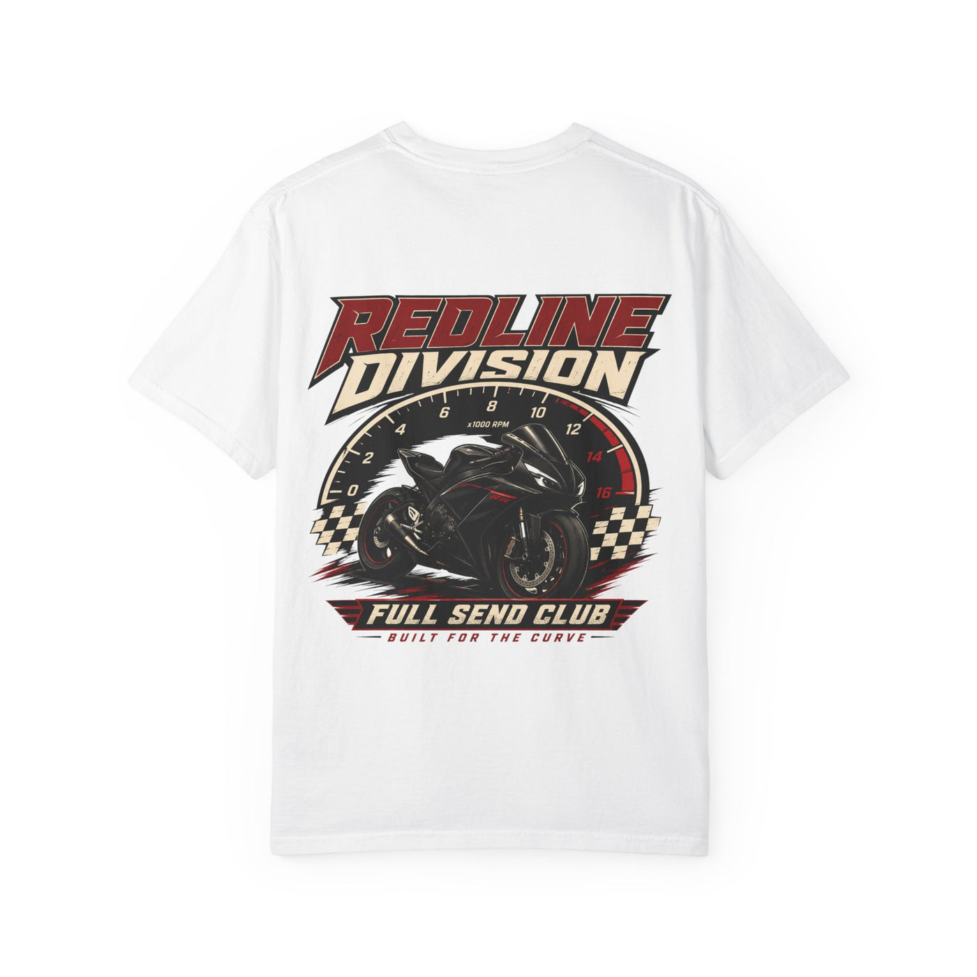 Redline Division Motorcycle T-Shirt — "Full Send Club" Racing Tee