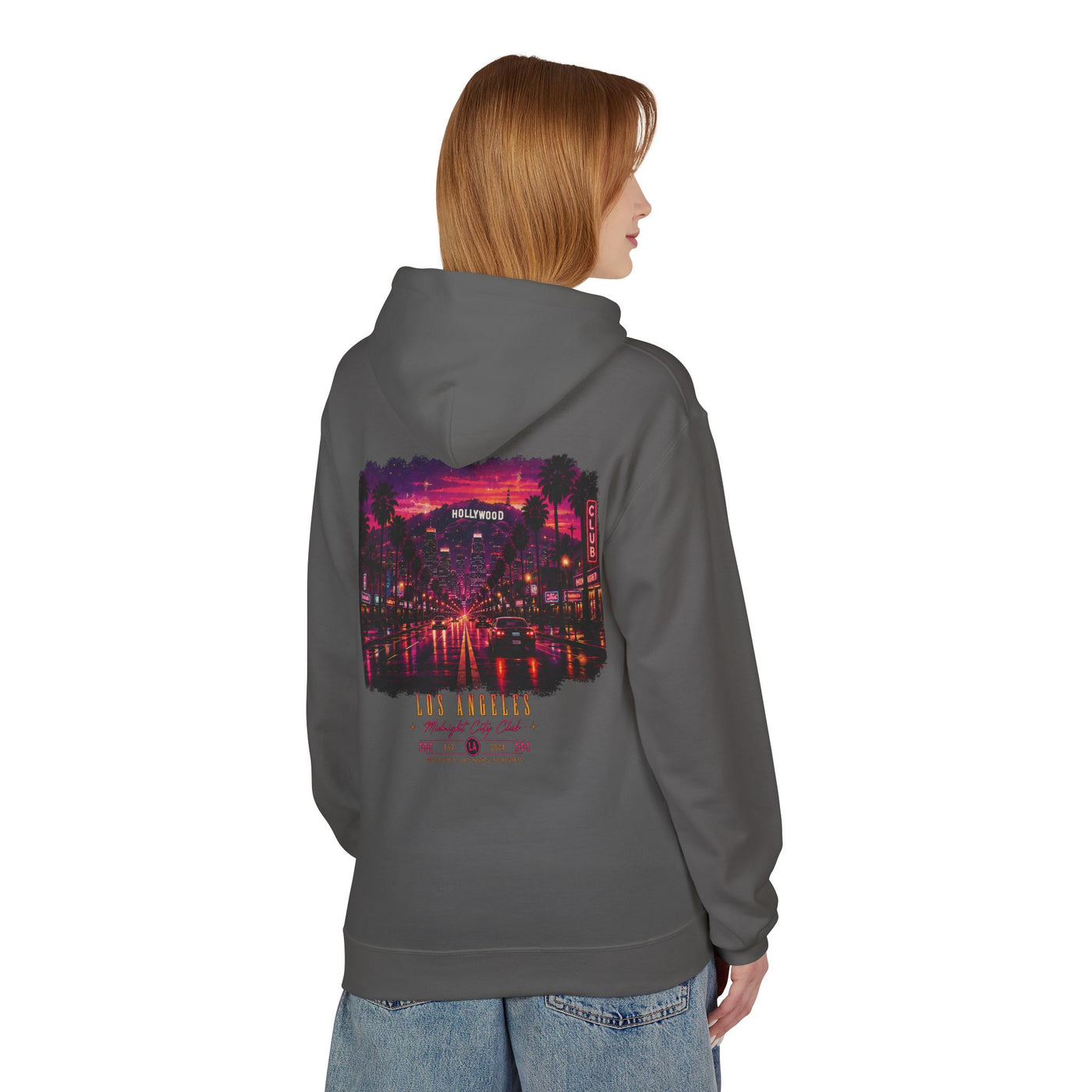 Hollywood Nights Hoodie — Retro Palm Sunset Graphic Hoodie