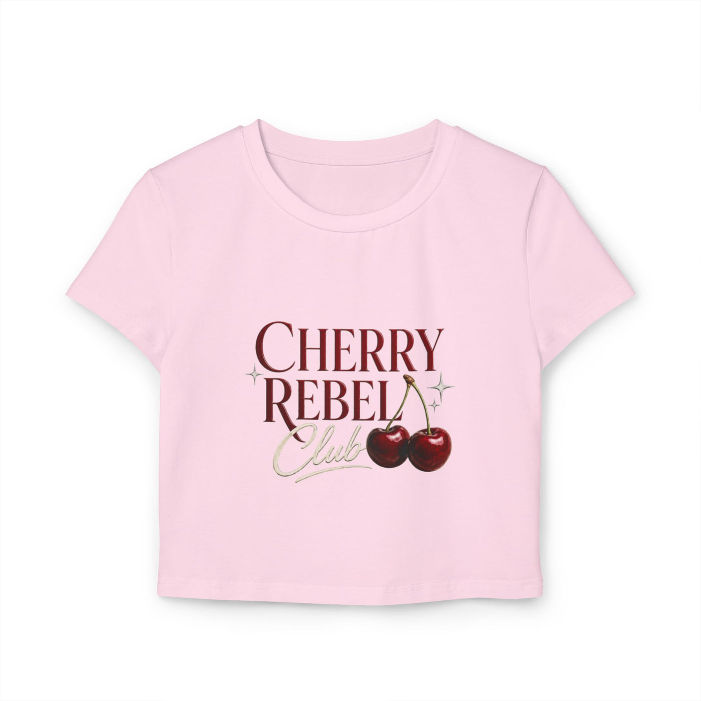 Cherry Rebel Crop Tee — “Pretty Little Problem” Graphic Women's Baby Tee