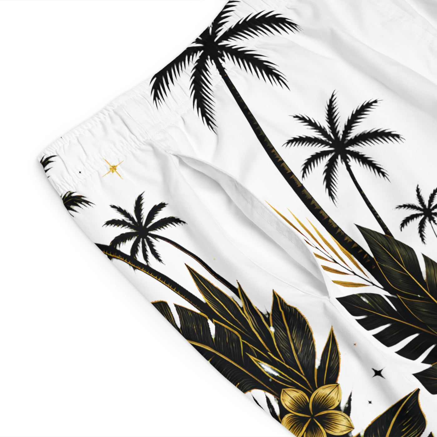 Black Gold Tropical Swim Shorts
