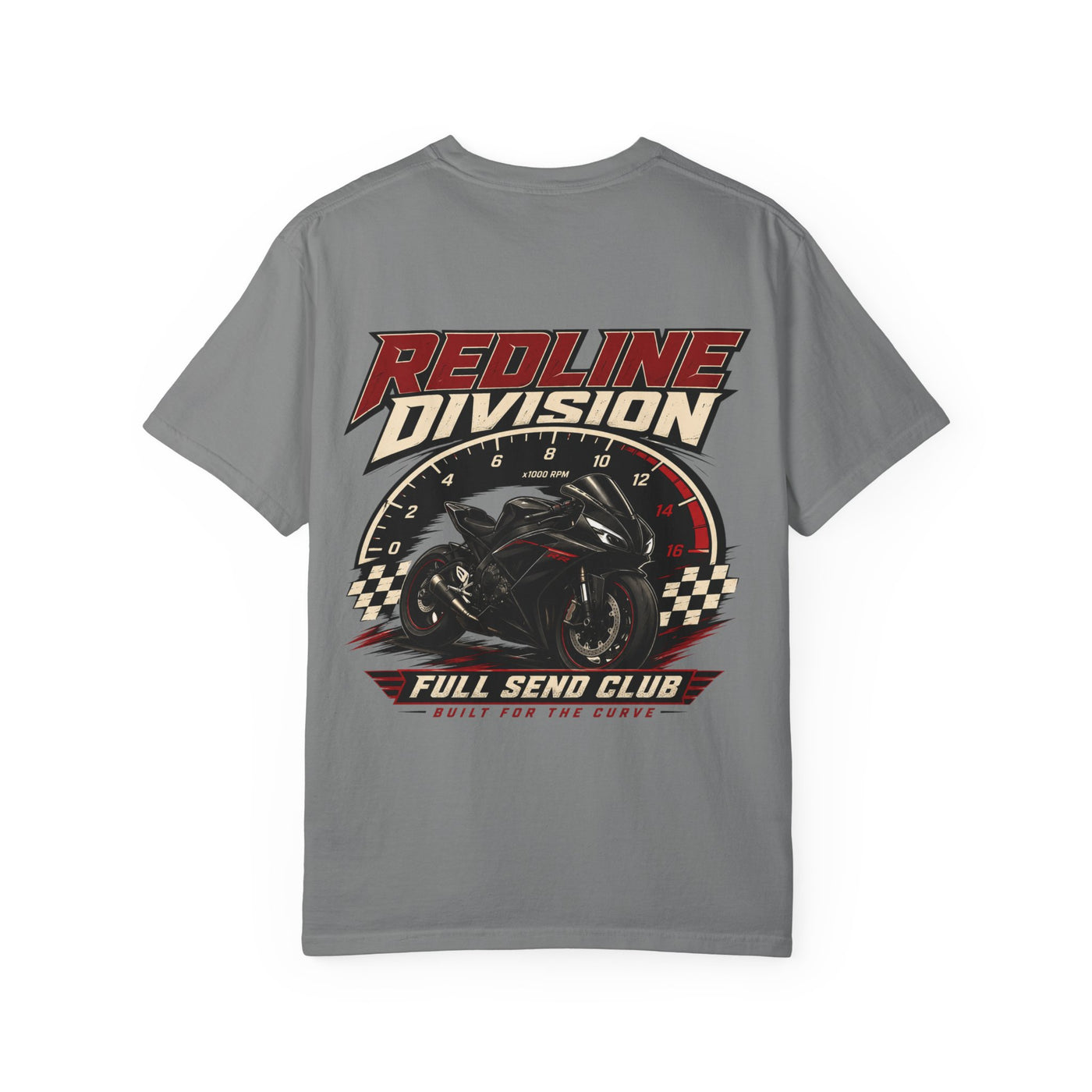 Redline Division Motorcycle T-Shirt — "Full Send Club" Racing Tee
