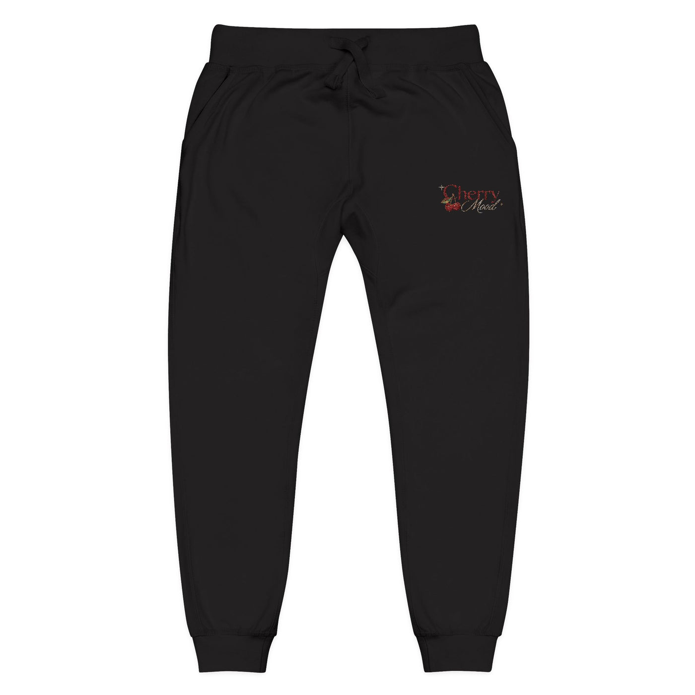 Embroidered Cozy Sweatpants —Cherry Mood Accent