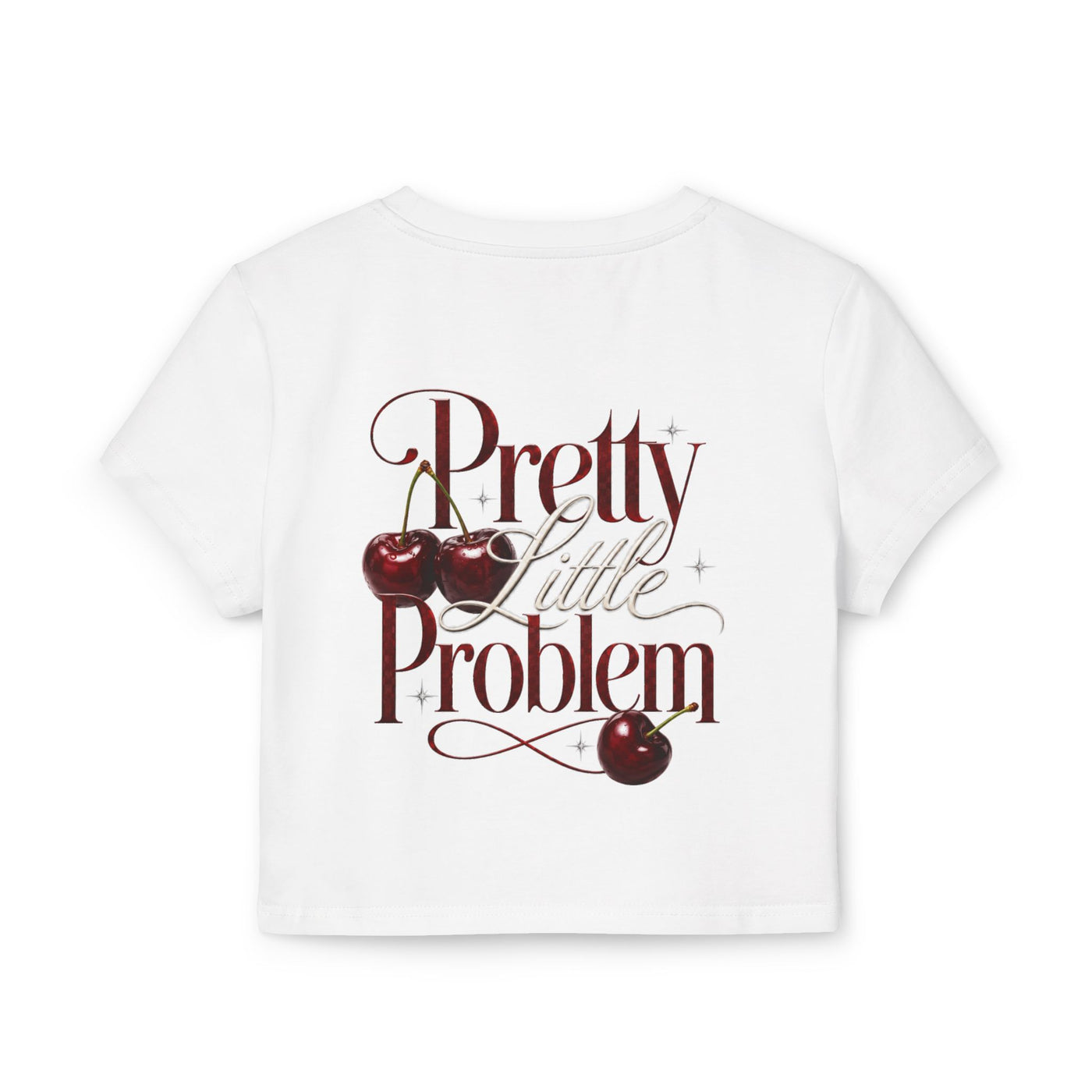 Cherry Rebel Crop Tee — “Pretty Little Problem” Graphic Women's Baby Tee