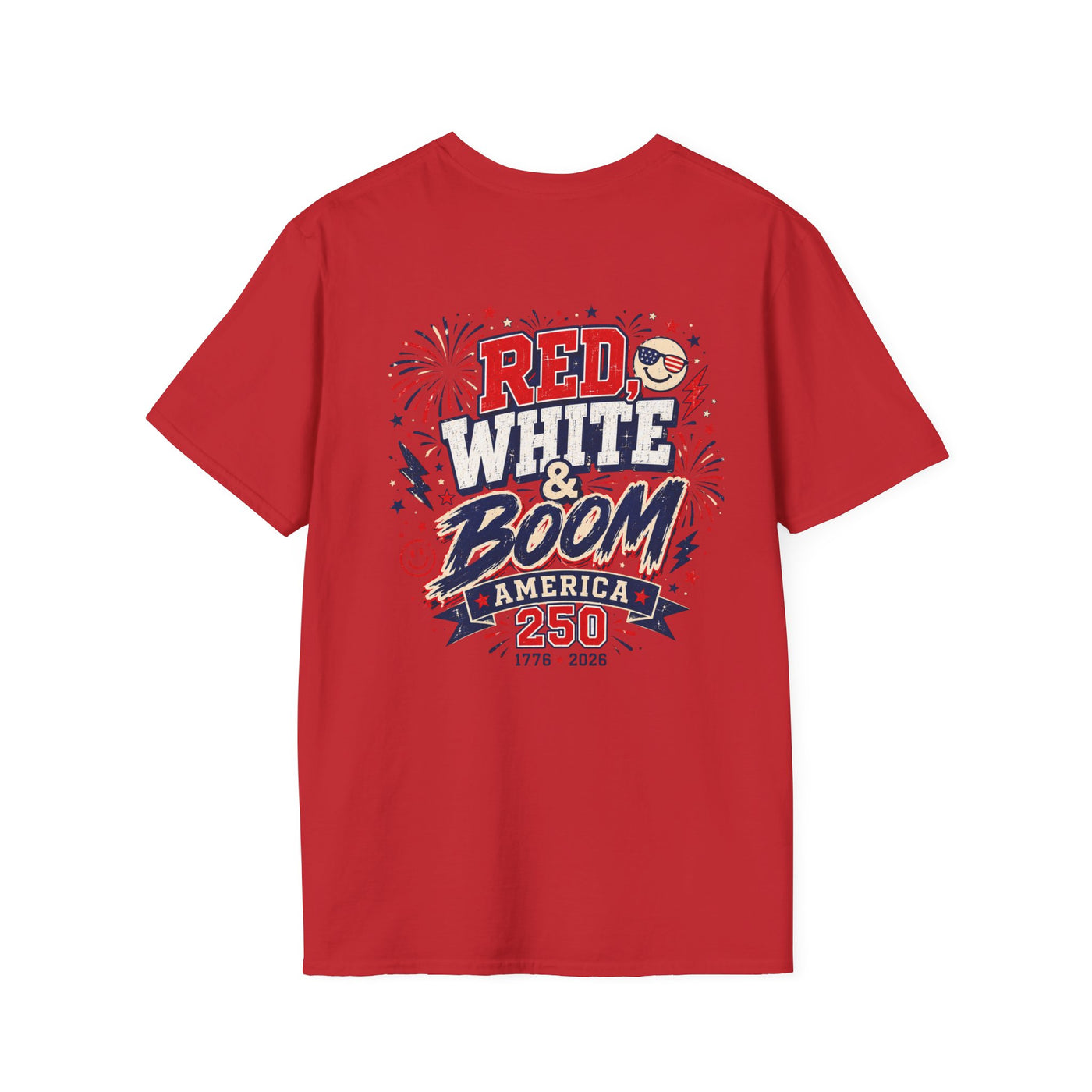 America 250 T-Shirt – 1776–2026 White & Boom Anniversary Tee