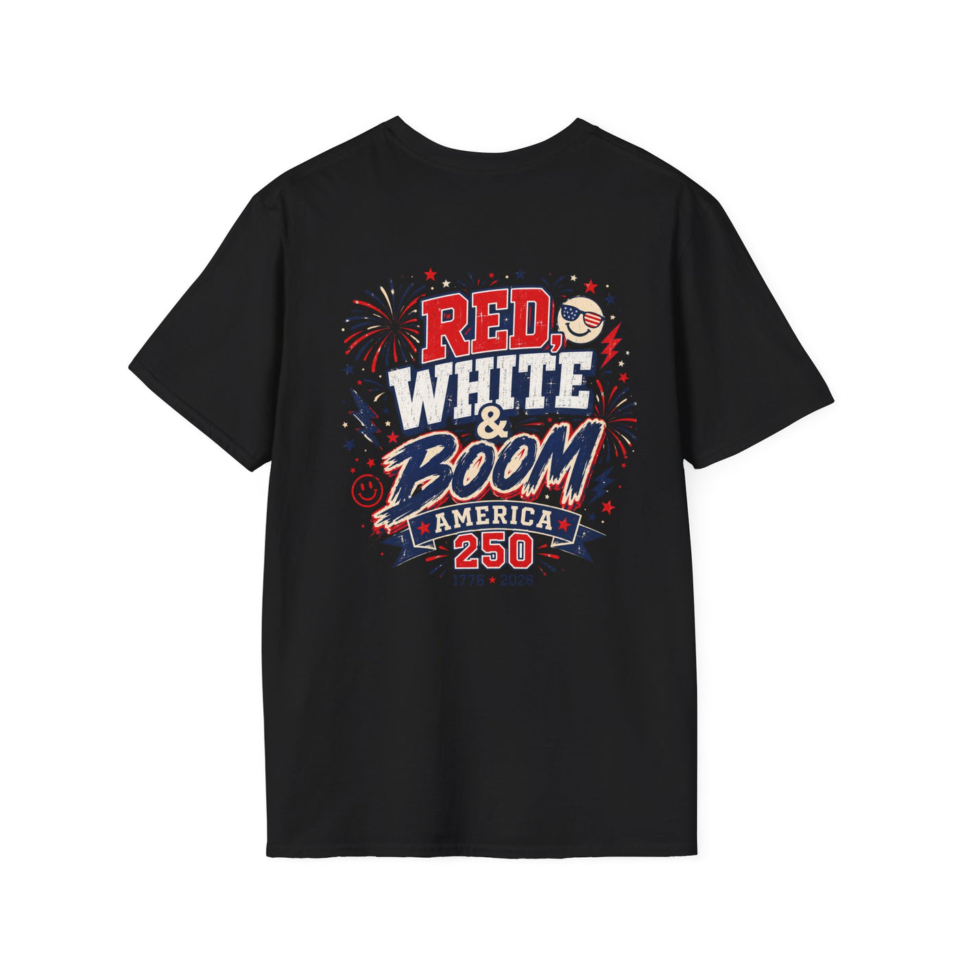 America 250 T-Shirt – 1776–2026 White & Boom Anniversary Tee