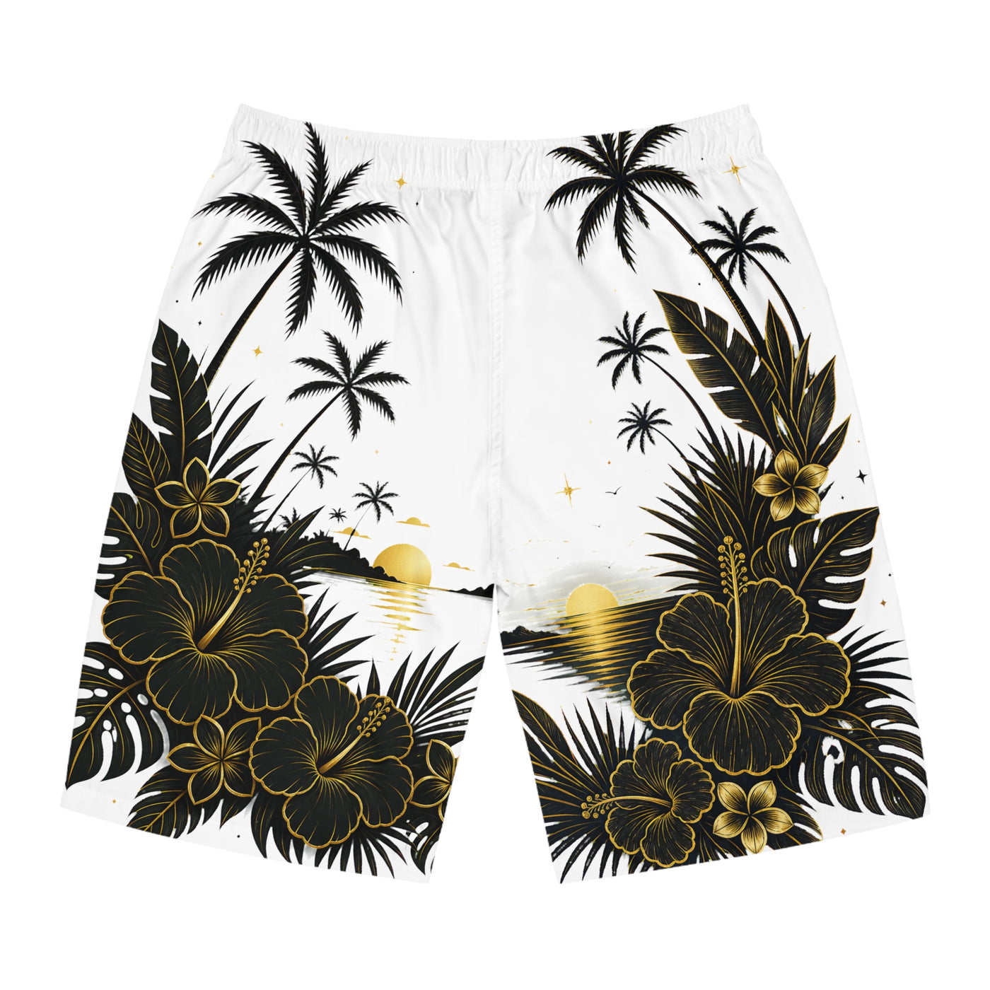 Black Gold Tropical Swim Shorts