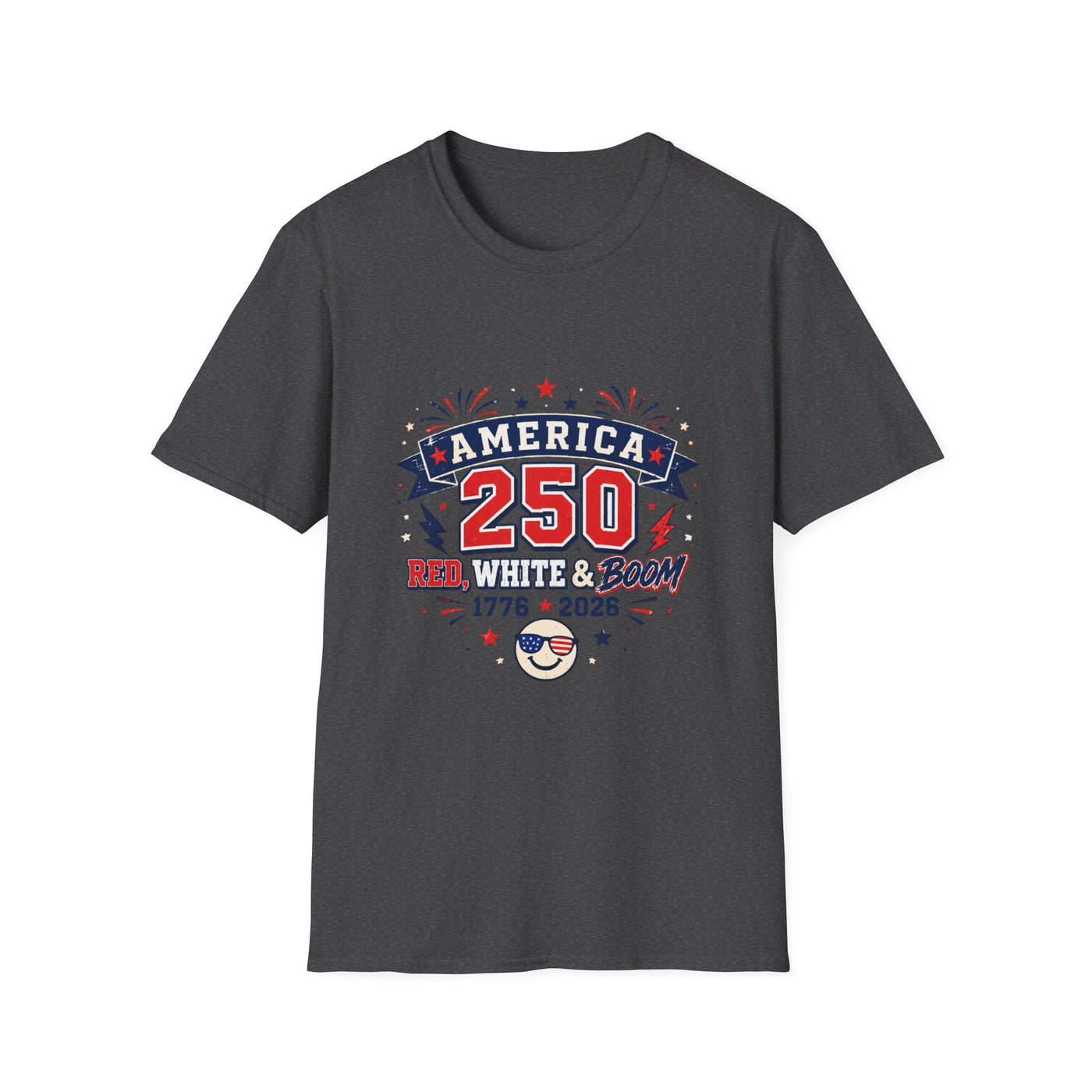 America 250 T-Shirt – 1776–2026 White & Boom Anniversary Tee